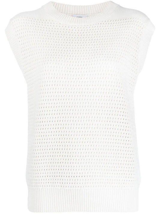 Honeycomb-Knit Crew-Neck Vest