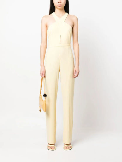 Crossover-Straps Sleeveless Jumpsuit
