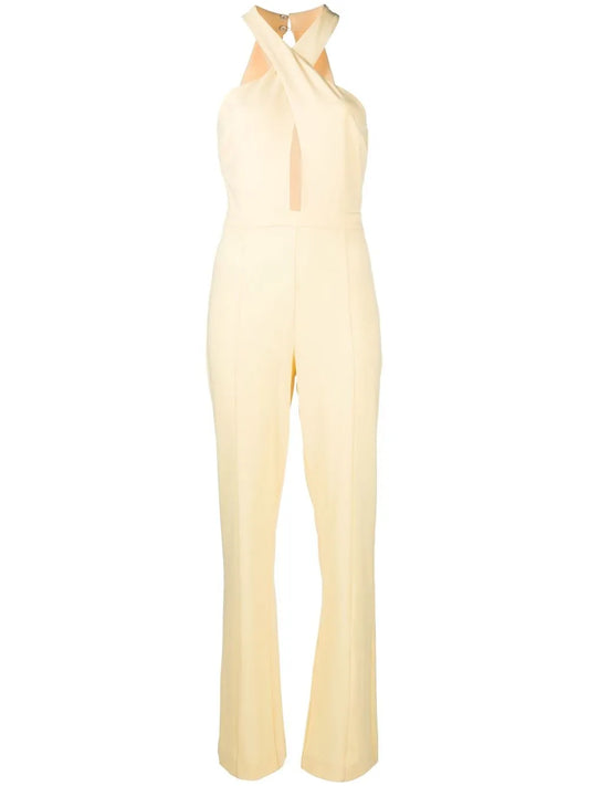 Crossover-Straps Sleeveless Jumpsuit
