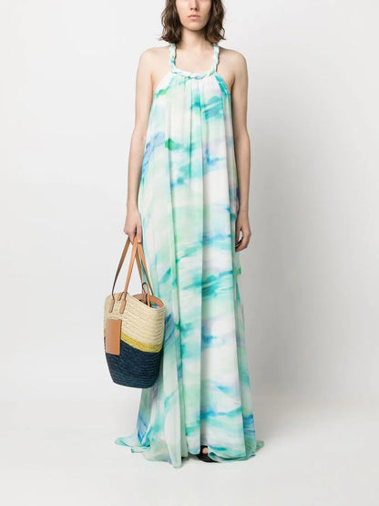 Abito Lungo In Chiffon Dress