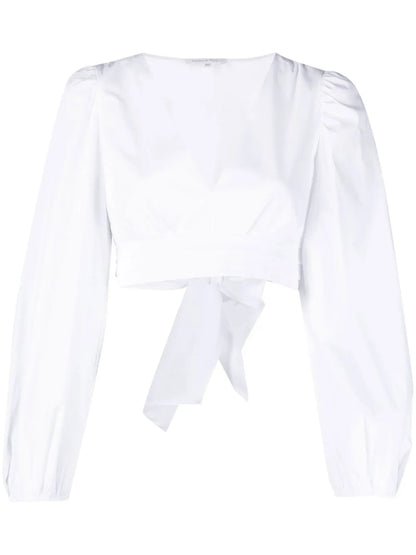 Balloon Sleeves Cropped Shirt