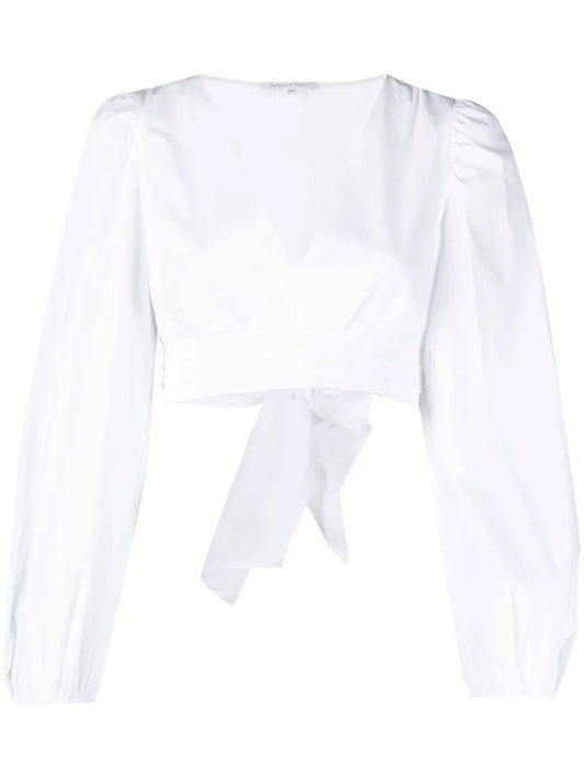 Balloon Sleeves Cropped Shirt
