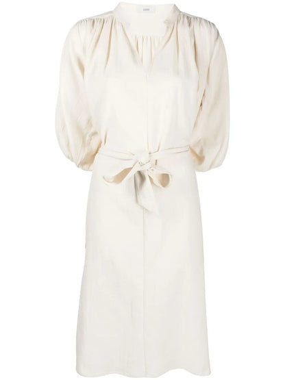 Tie-Waist Gathered Dress