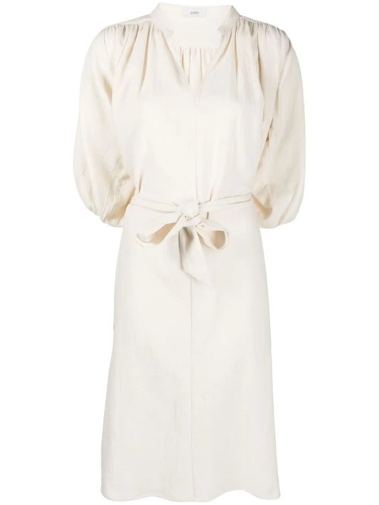 Tie-Waist Gathered Dress
