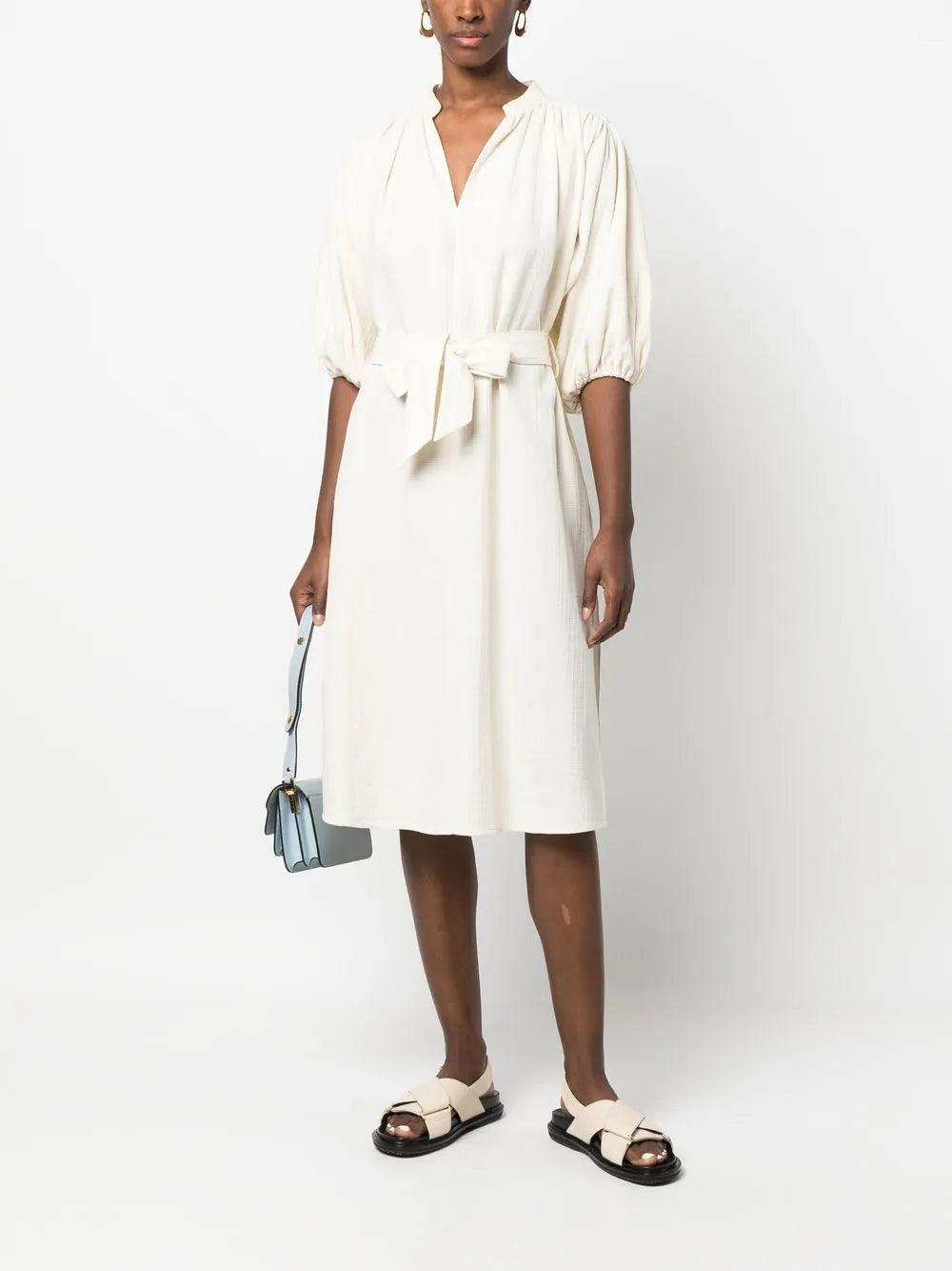 Tie-Waist Gathered Dress