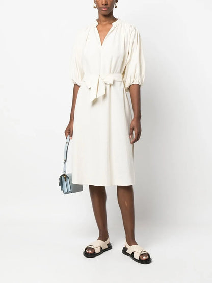 Tie-Waist Gathered Dress