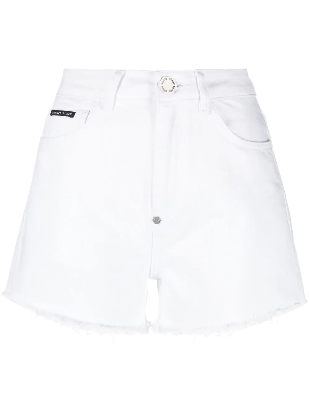Raw-Edge Denim Shorts