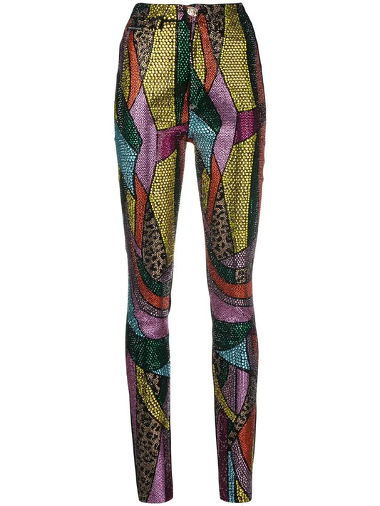 Rainbow Patchwork Denim Jeggings