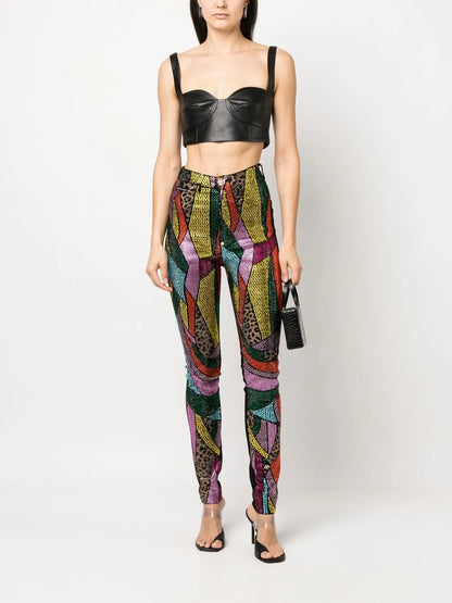 Rainbow Patchwork Denim Jeggings