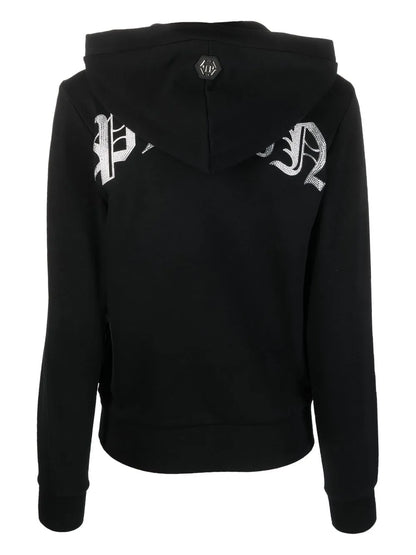 Crystal-Embellished Logo Hoodie