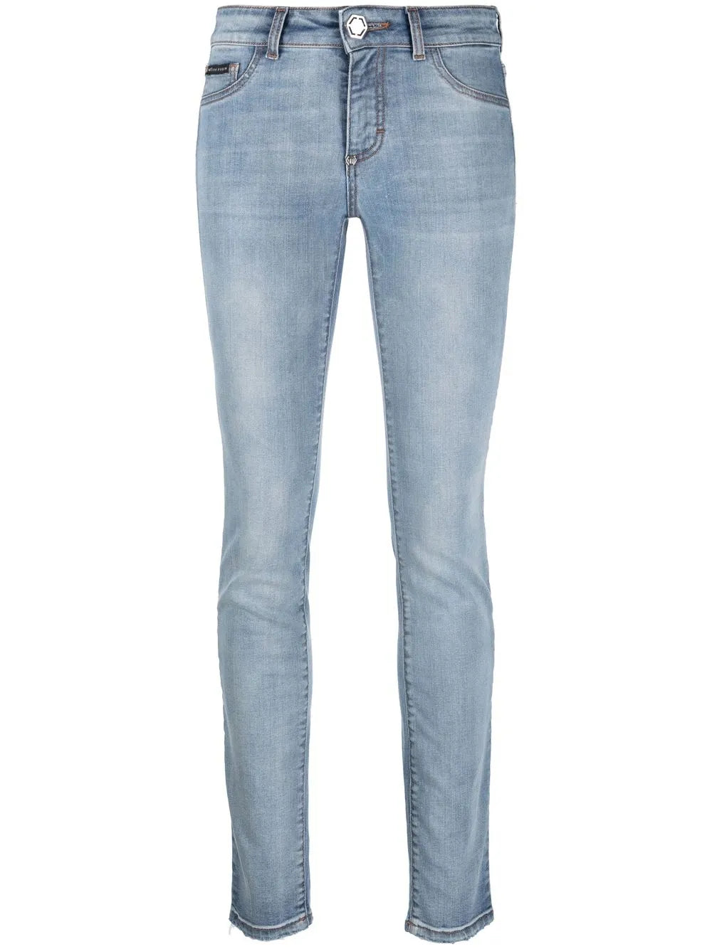Logo-Patch Stretch-Cotton Denim Leggings
