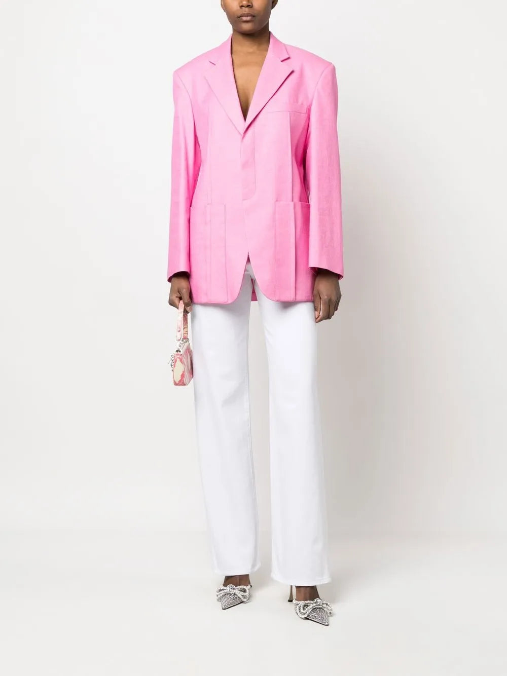 Charm-Detail Wide Leg Trousers