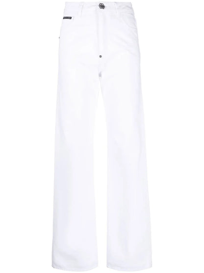 Charm-Detail Wide Leg Trousers