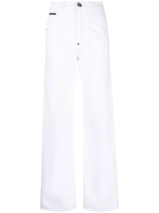 Charm-Detail Wide Leg Trousers