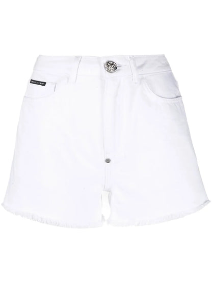 Crystal-Embellished Denim Shorts