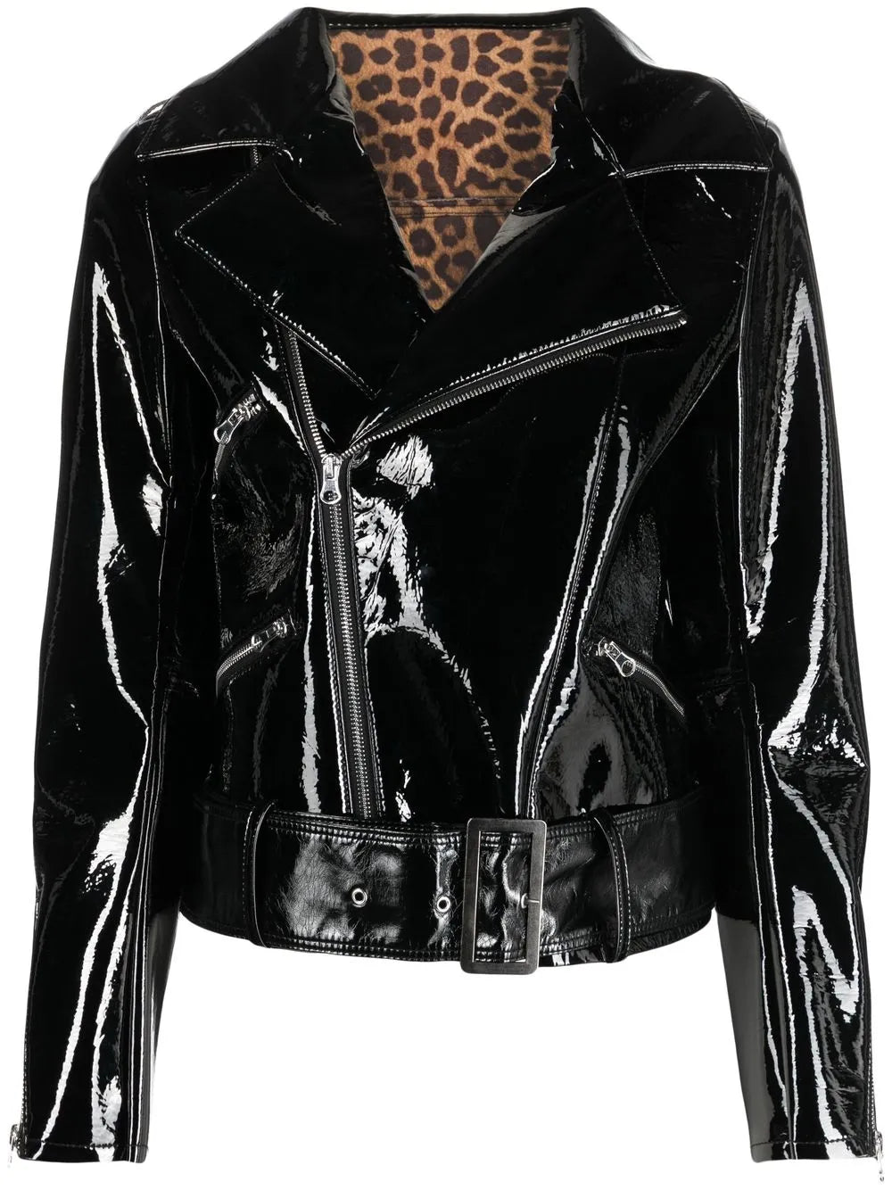 Glossy Faux Leather Jacket