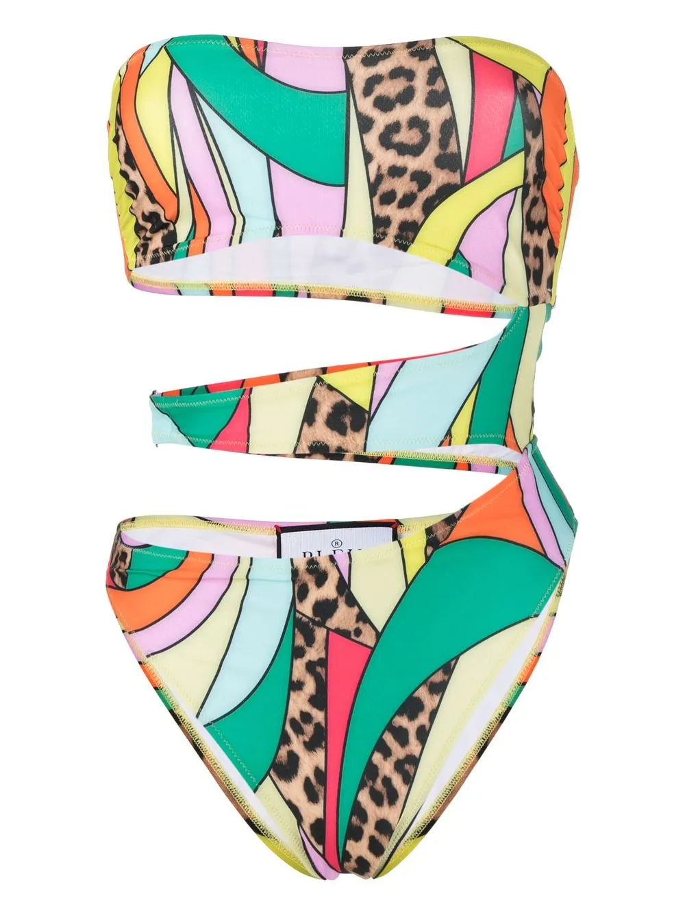 Rainbow Patchwork-Print Monokini