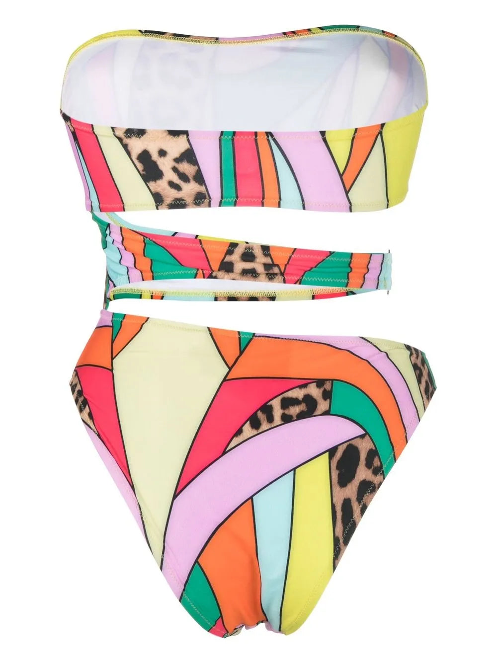 Rainbow Patchwork-Print Monokini