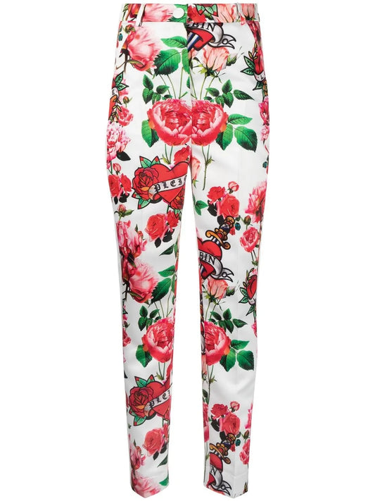 Floral-Print Trousers