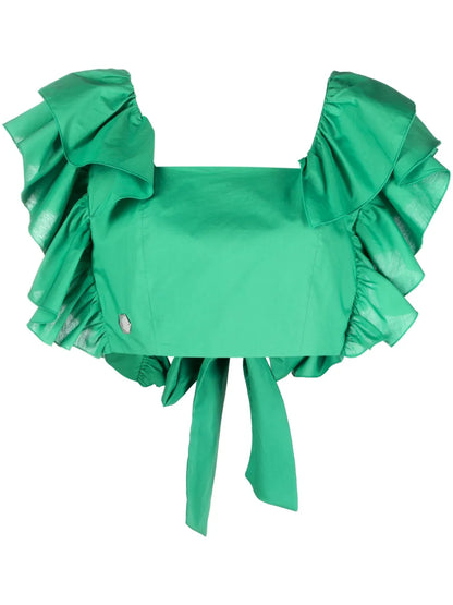 Volant Ruffled Cropped Top