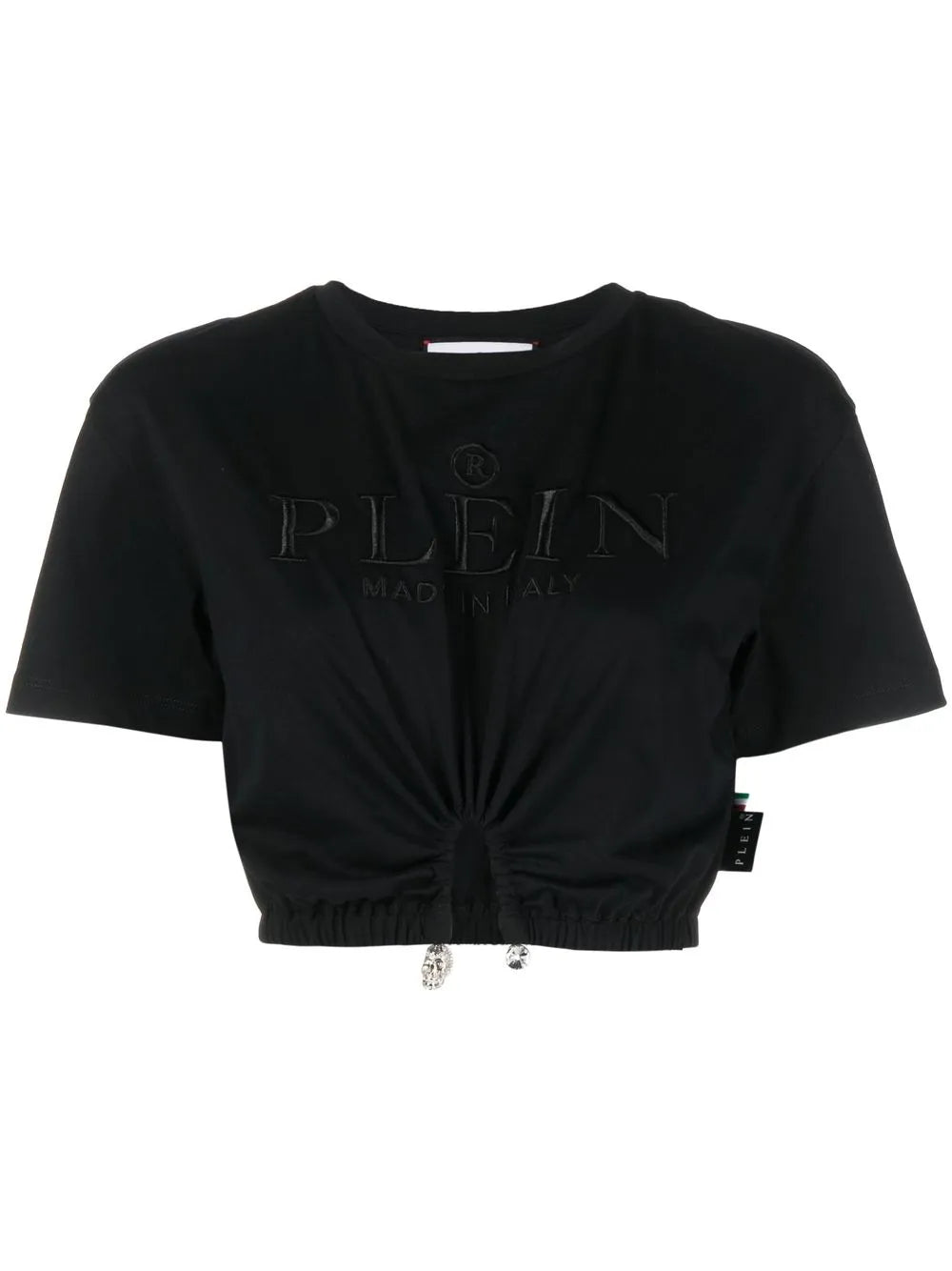 Embroidered-Logo Cropped T-Shirt