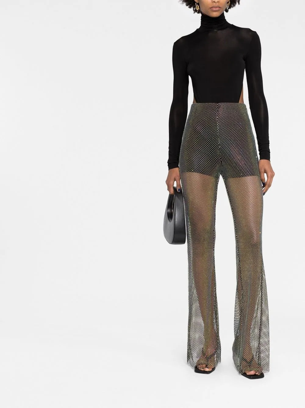 Crystal-Embellished Sheer Trousers