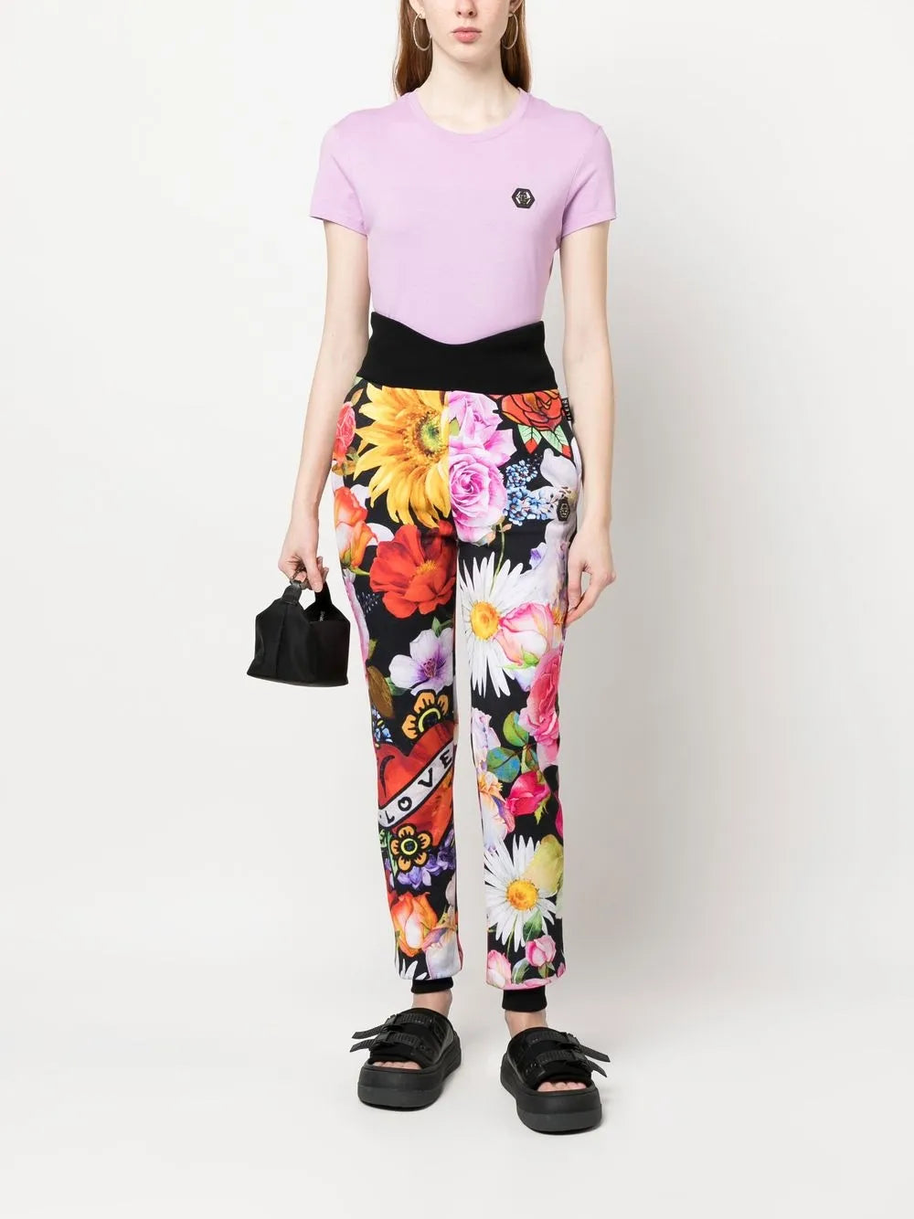 Floral-Print Track Pants