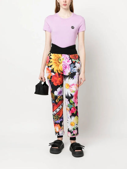 Floral-Print Track Pants