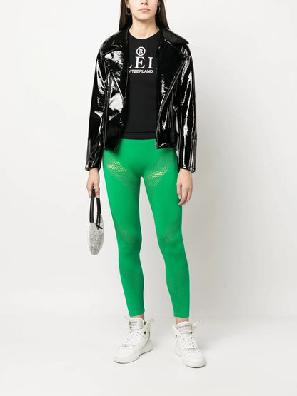 Perforated-Panelled Seamless Leggings