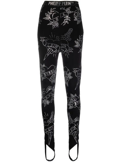 Love-Print Stirrup Leggings