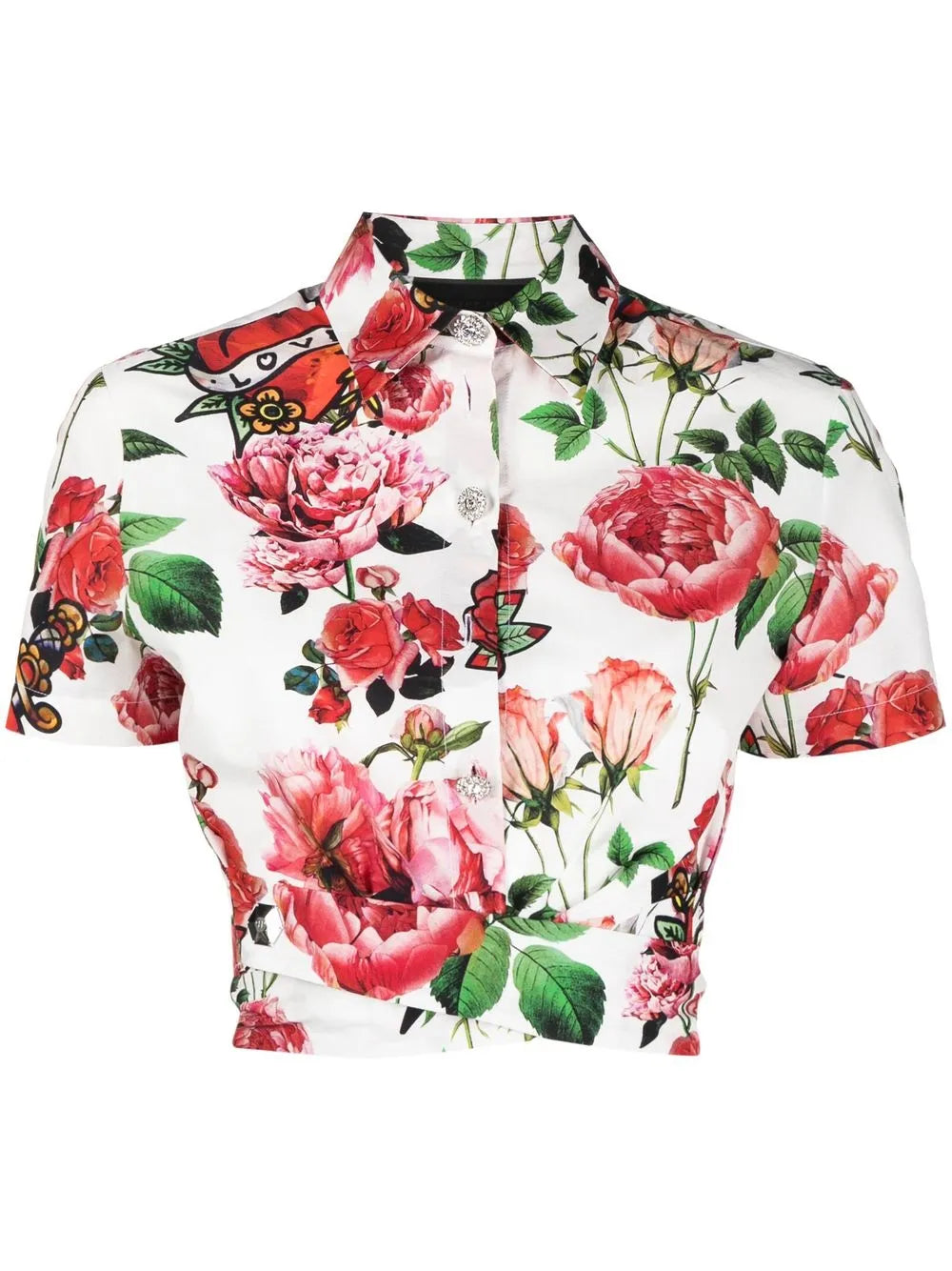 Tie Detail Cropped Shirt