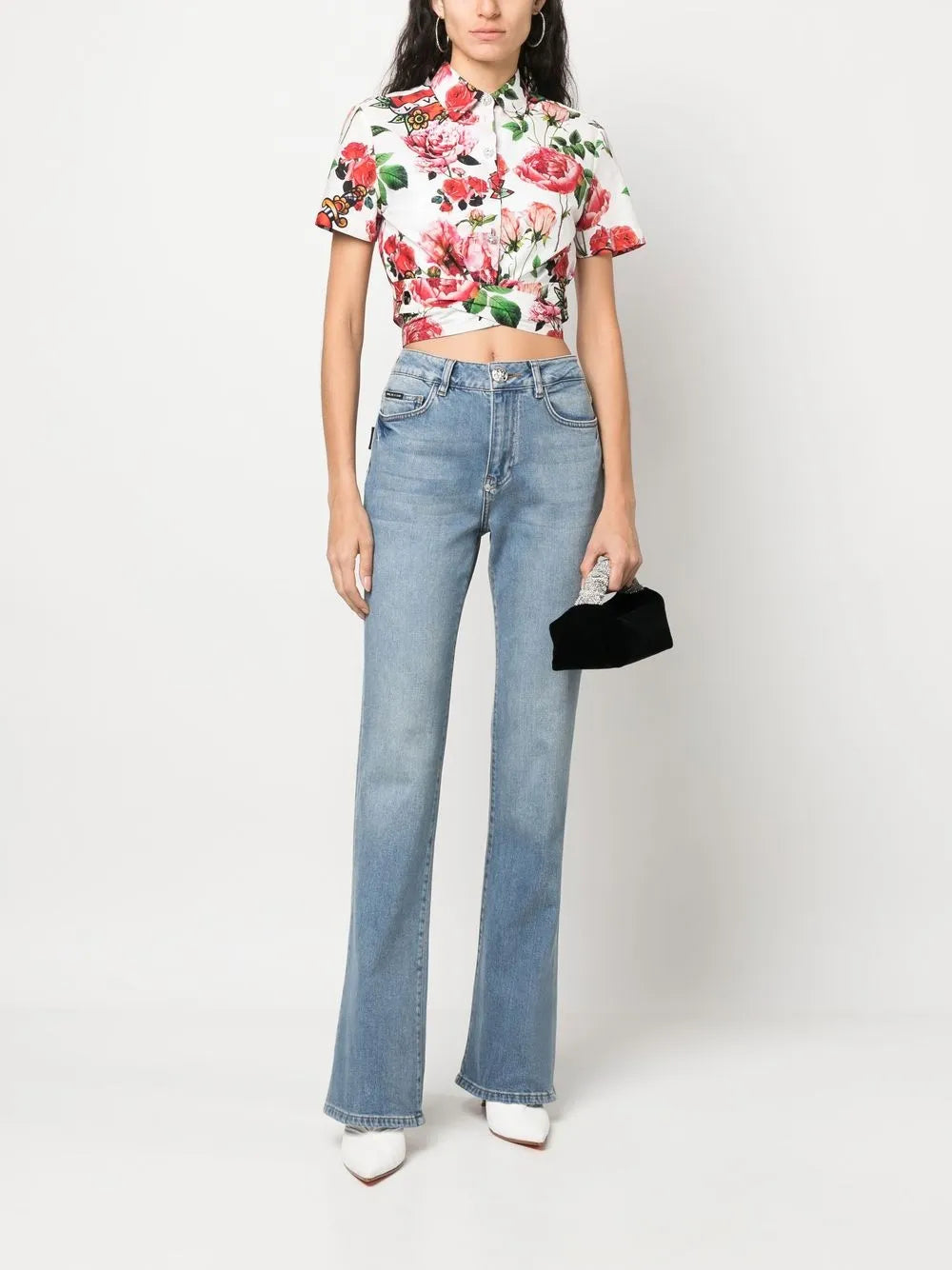 Tie Detail Cropped Shirt