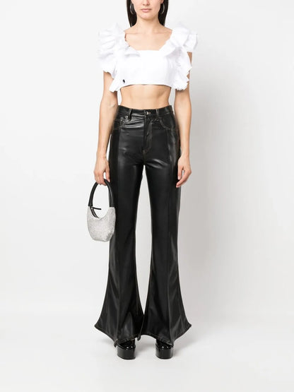 Cropped Ruffle-Trimmed Top
