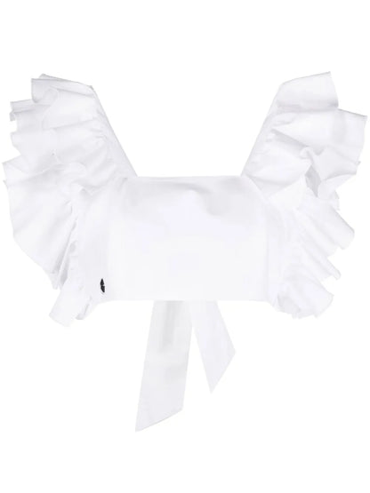 Cropped Ruffle-Trimmed Top