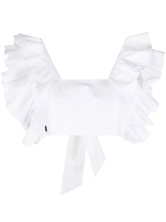 Cropped Ruffle-Trimmed Top