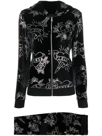 Heart Velvet Tracksuit Set