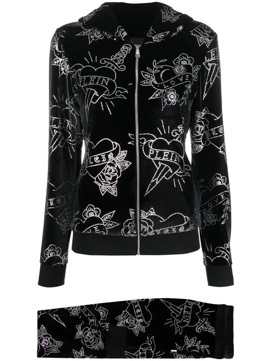 Heart Velvet Tracksuit Set