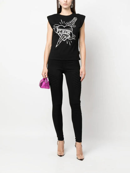 Crystal-Embellished Logo Tank Top
