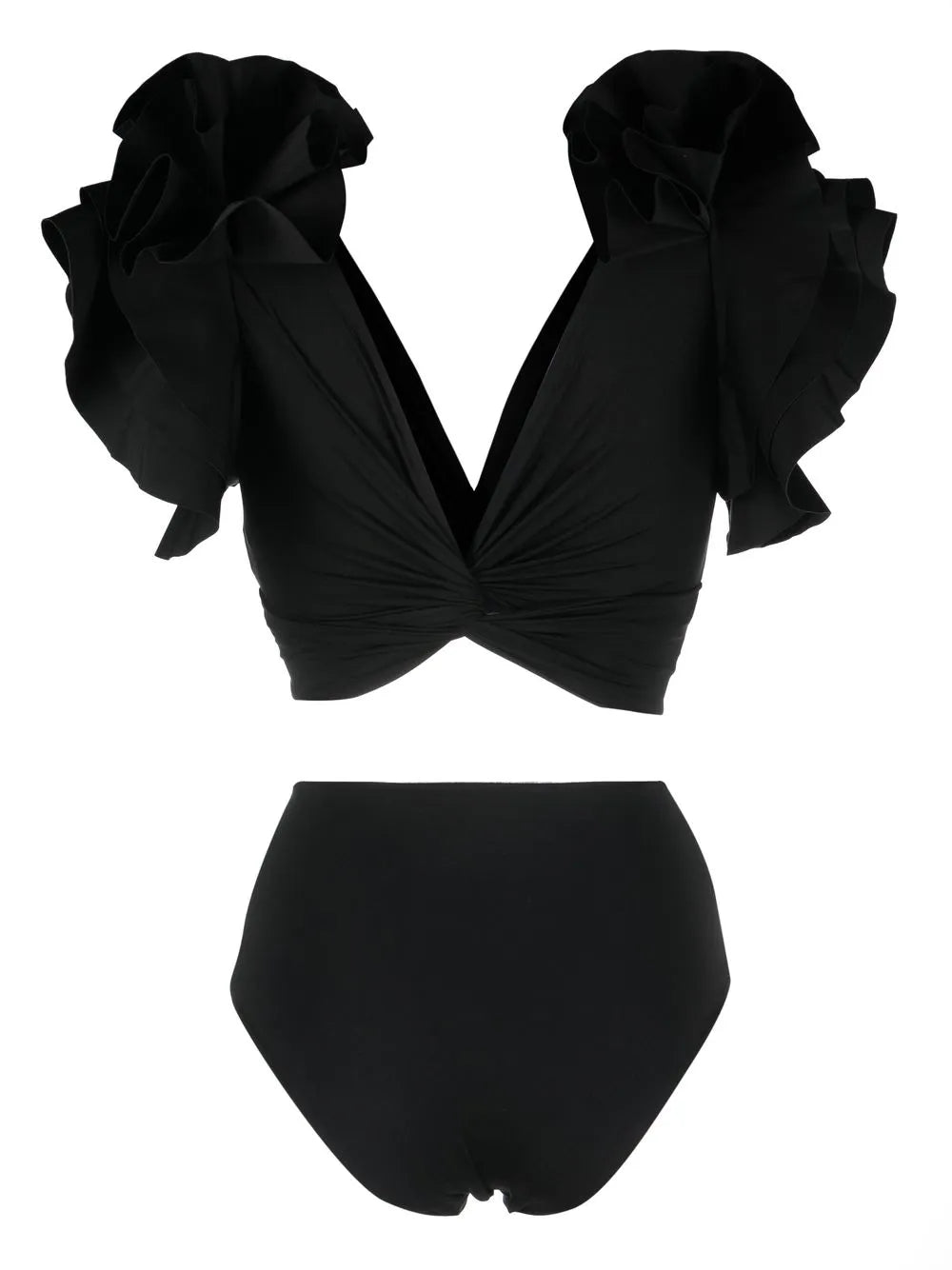 Ruffled V-Neck Swimsuit