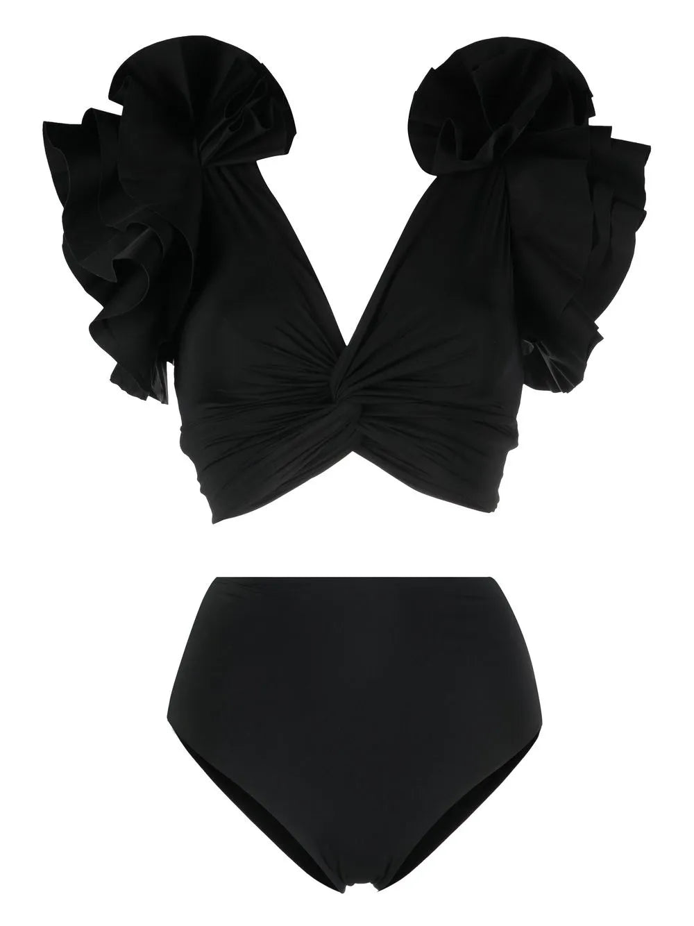 Ruffled V-Neck Swimsuit