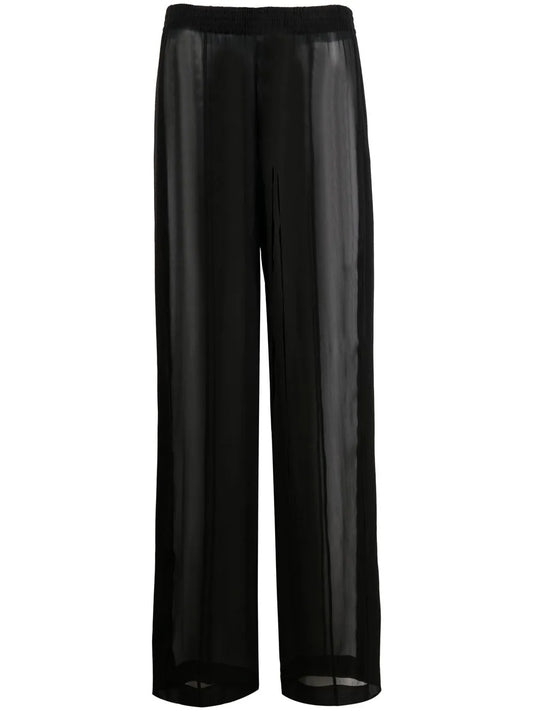Silk Straight-Leg Trousers