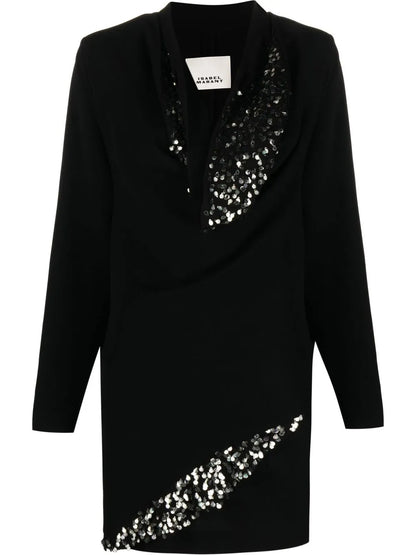 Lazeli Sequin-Embellished Long-Sleeve Dress