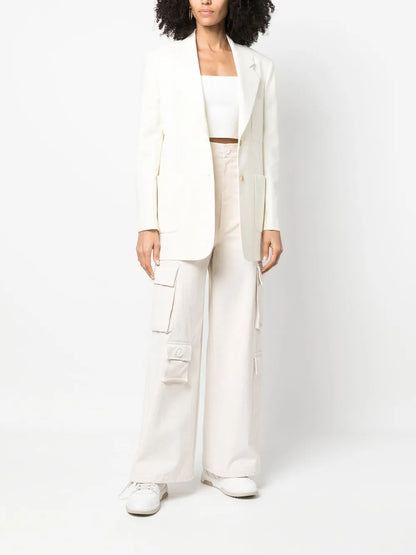 Knitted Tape-Detail Blazer