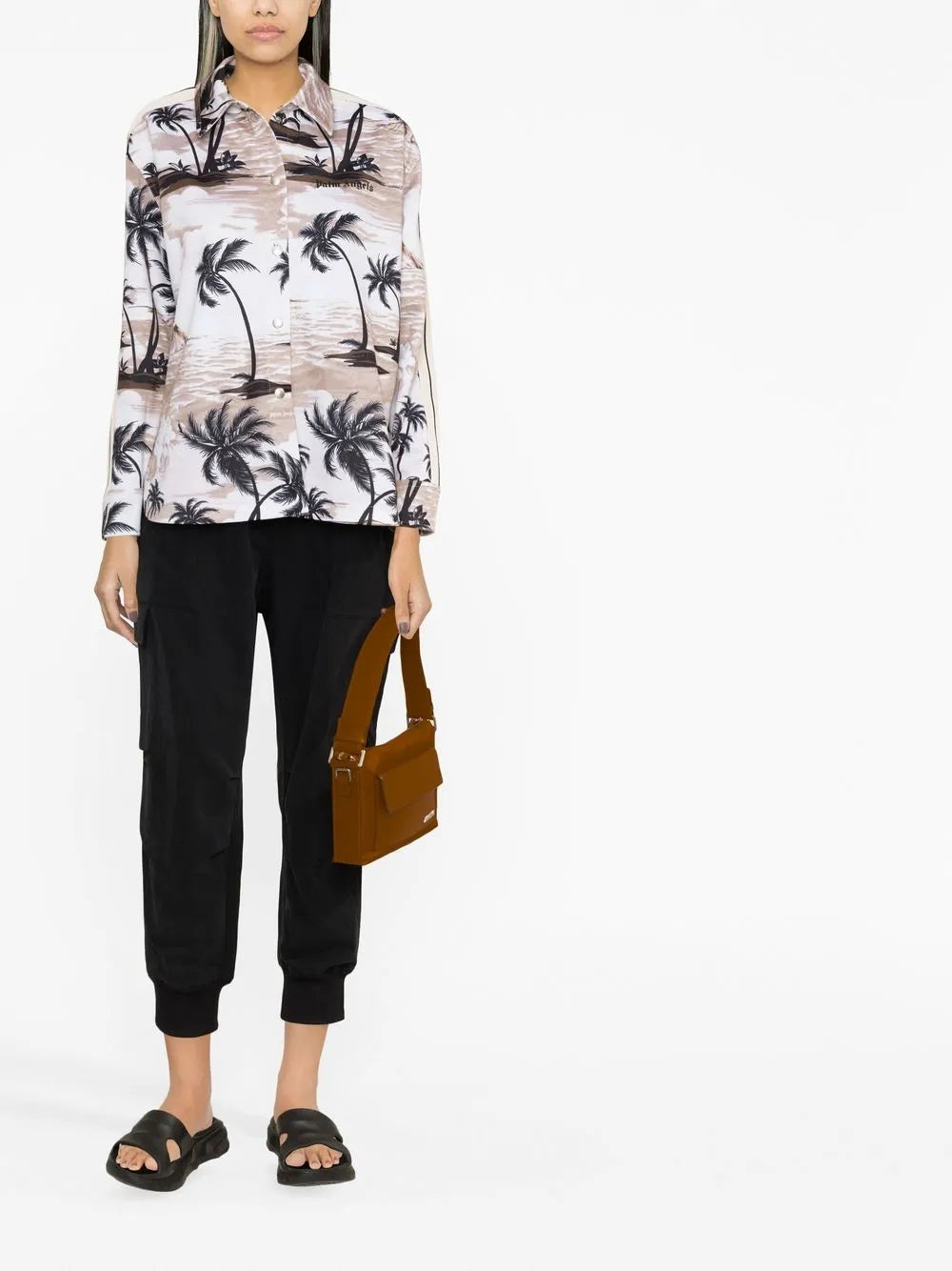 Tropical-Print Long-Sleeve Shirt