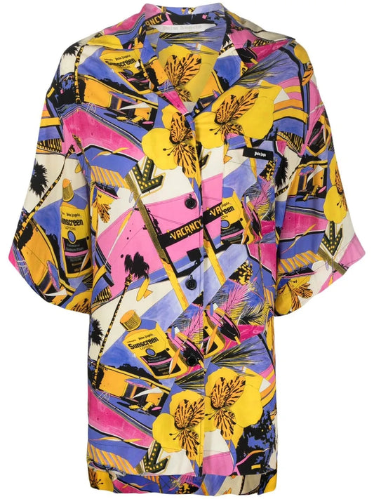 Miami Graphic-Print Bowling Shirt