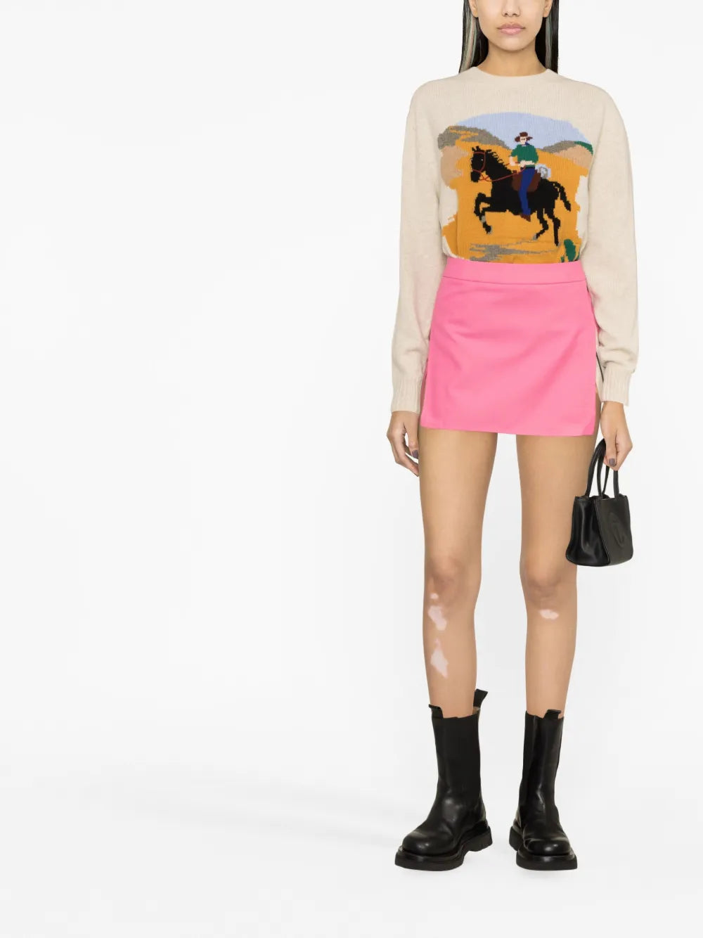 Stripe-Detail A-Line Miniskirt