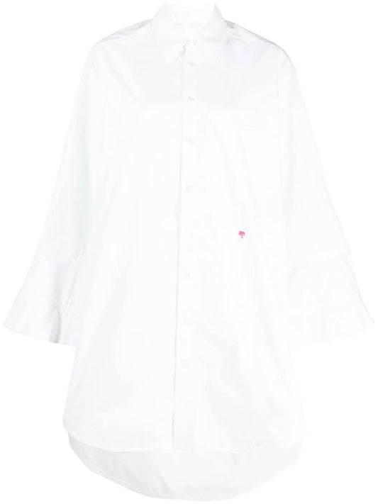 Flared-Sleeve Shirt Dress