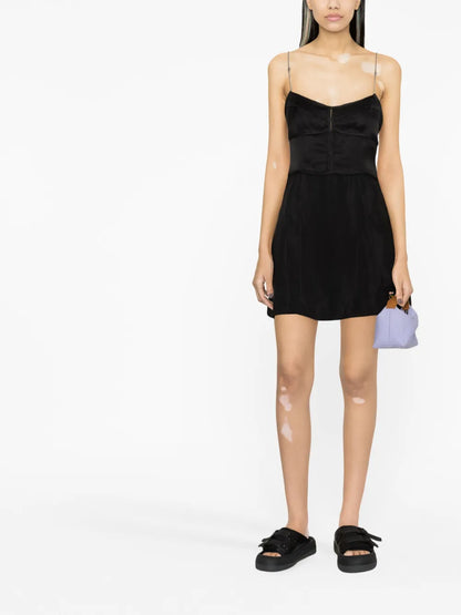 Chain-Straps Slip Minidress