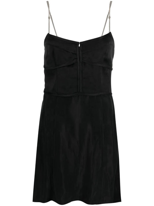 Chain-Straps Slip Minidress