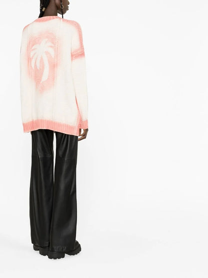 Spray Paint-Effect Logo-Print Cardigan